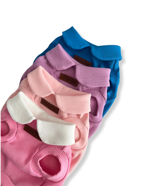 Bubblegum pink renk Essential Tee bebe yaka köpek tişörtü | Love in Dogs