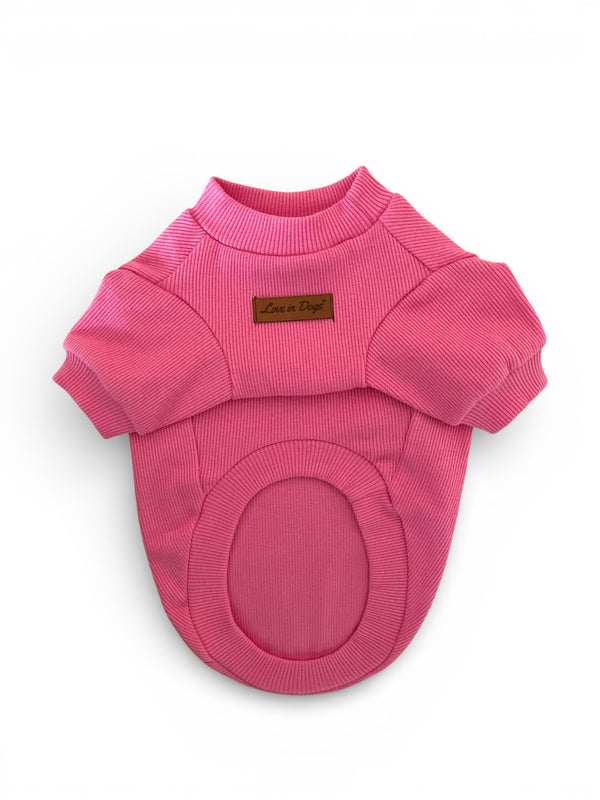 Love in Dogs Pink Bloom Basic köpek tişörtü