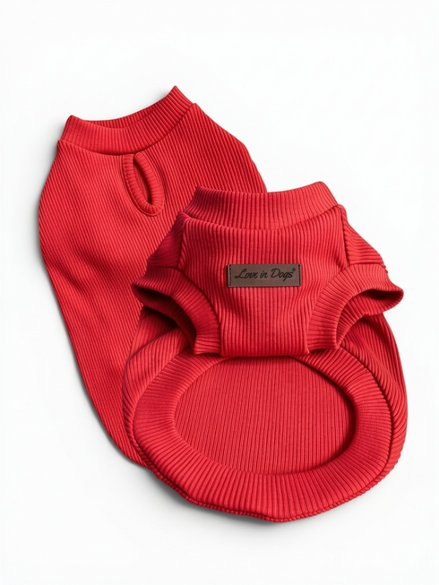 Essential Tee | Coral Red Kolsuz Köpek T-shirt
