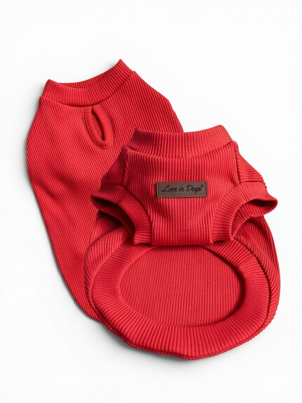Essential Tee | Coral Red Kolsuz Köpek T-shirt
